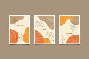 Hand draw abstract modern covers template with shapes design collection vector