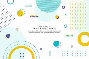 Abstract memphis geometric color background design vector