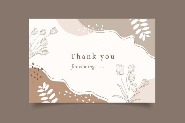 Thank you card template abstract design collection