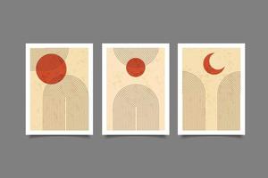 mid century aesthetic modern vintage wall art collection vector