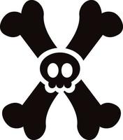 vector illustration of bones and skull icon with black color