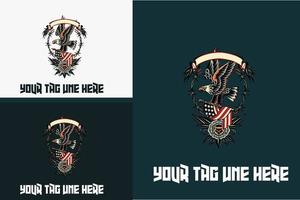 logo design fullcolor of eagle american vector illustration