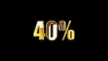 Percent sales golden text with light effect cinematic video