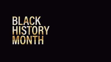 Black History Month golden text with light effect. video