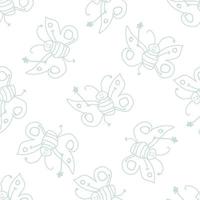 Seamless pattern with happy butterfly fairy sorceress. vector