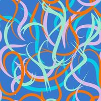 Abstract hand drawn doodle thin line wavy seamless pattern. vector