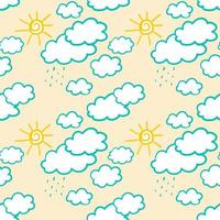 Seamless pattern with clouds, sky pattern. vector