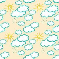 Seamless pattern with clouds, sky pattern. vector