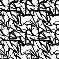 Colorful abstract seamless pattern with uneven round lines, curves, geometrical shapes, doodle background. vector