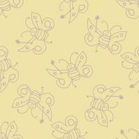 Seamless pattern with happy butterfly fairy sorceress. vector