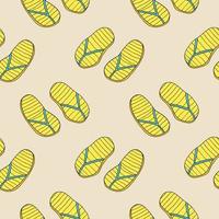 Abstract doodle rubber sandals for a beach or pool seamless pattern. Summer shoes background. vector
