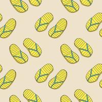 Abstract doodle rubber sandals for a beach or pool seamless pattern. Summer shoes background. vector