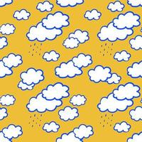 Seamless pattern with clouds, sky pattern. vector