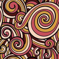 Abstract hand drawn doodle thin line wavy seamless pattern. Curly linear sky or sea messy background. vector