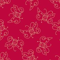 Seamless pattern with happy butterfly fairy sorceress. vector