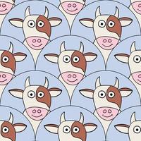 patrón sin costuras de escamas de pescado de vaca abstracta. azulejo ornamental, fondo de mosaico. tarjeta infinita de patchwork de animales de granja. vector