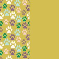 dog trackesaCard with dog track seamless pattern and empty space. vector