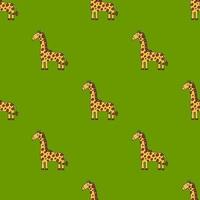doodleaCartoon doodle linear giraffe seamless pattern. Safari animal background. Childlike style. vector