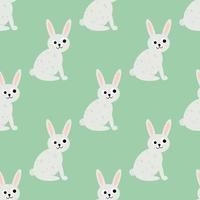 rabbitaCartoon funny bunny, rabbit in flat style seamless pattern. Animal background. vector