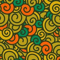 Abstract hand drawn doodle thin line wavy seamless pattern. Curly linear messy background. vector