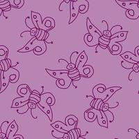 Seamless pattern with happy butterfly fairy sorceress. vector