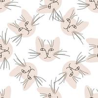 Seamless pattern with cat muzzles. vector