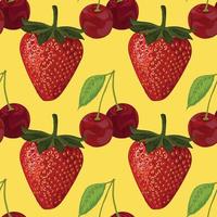 fresh colorful hand draw fruits seamless background pattern design vector