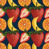 fresh and colorful hand draw fruits seamless background pattern design vector