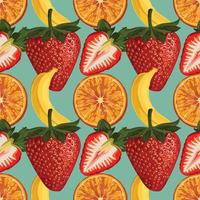 colorful hand draw fruits background pattern design vector