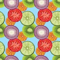 fresh fruits and vegetable seamless design pattern art vector for paper wrapping