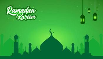 ilustración de diseño de vector de ramadán kareem. fondo de ramadán kareem. ramadan kareem diseño similar para saludos, invitaciones, banner o fondo. vector de silueta de mezquita.