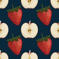beautiful and fresh hand draw fruits seamless background pattern design vector