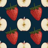 beautiful and fresh hand draw fruits seamless background pattern design vector