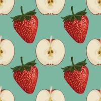 beautiful fresh hand draw fruits background pattern design vector