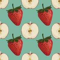 beautiful fresh hand draw fruits background pattern design vector