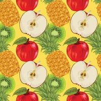 colorful hand draw fruits seamless background design vector