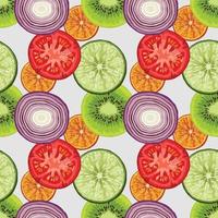 fresh fruits and vegetable seamless pattern art vector for paper wrapping