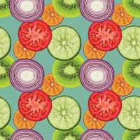 fresh fruits and vegetable seamless design pattern vector for paper wrapping