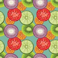 fresh fruits and vegetable seamless design pattern vector for paper wrapping