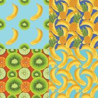 fruits and vegetable seamless design pattern art vector for paper wrapping set
