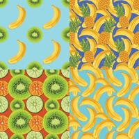 fruits and vegetable seamless design pattern art vector for paper wrapping set