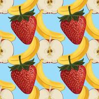 hand draw cute fresh drawing fruits seamless background pattern vector