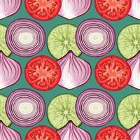 fresh fruits and vegetable design pattern art vector for paper wrapping