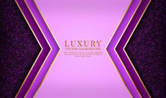 3D purple luxury abstract background overlap layers on dark space with golden stripes effect decoration. Graphic design element future style concept for flyer, card, brochure cover, or landing page vector