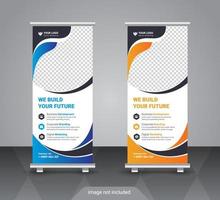 Professional corporate and business colorful roll up banner design template vector