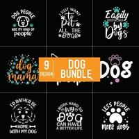 Dog Typography Bundle Design vector