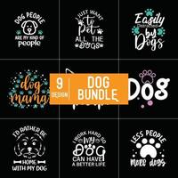 Dog Typography Bundle Design vector