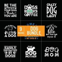 Dog Typography Bundle Design vector