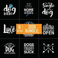Dog Typography Bundle Design vector