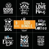 Dog Typography Bundle Design vector